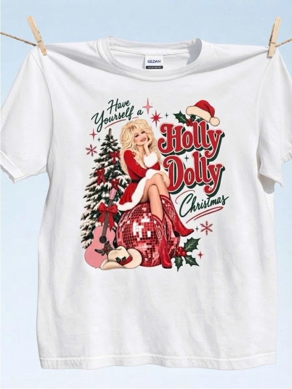 Bundle 3 Shirts Holly Dolly Christmas Graphic